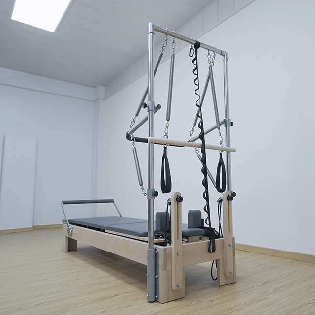 Equipamento de alta qualidade Reformador de Pilates de madeira de bordo com meio trapézio de torre