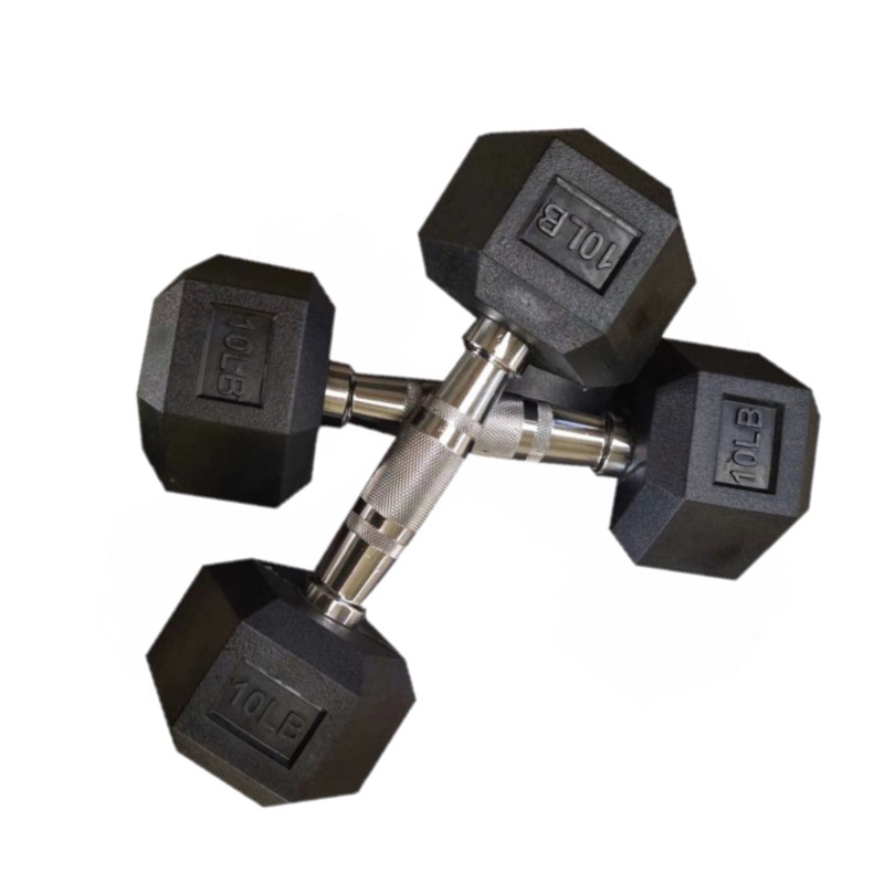 Conjunto de fitness para academia, equipamento de levantamento de peso ajustável, antiderrapante, hexagonal, halteres de metal