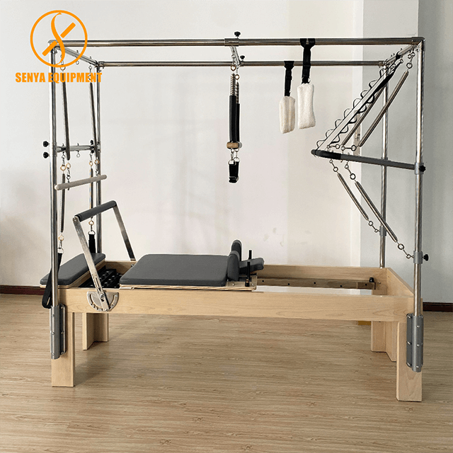 Cadillac de madeira com Reformer Pilates Reformer com torre completa para treino de estúdio